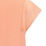 Top with sheer short sleeves