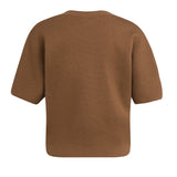 Knitted top with bomber collar