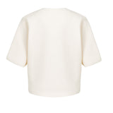 Knitted top with bomber collar