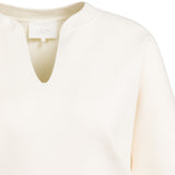 Knitted top with bomber collar