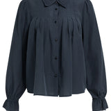 Sheer pleated blouse