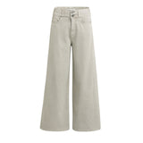 Denim broek met wijde pijpen