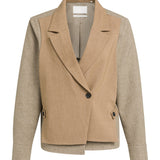 Blazer met contrasterende stof