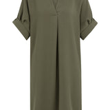 V-hals jurk met plooidetail