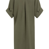 V-hals jurk met plooidetail