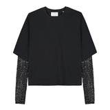 Loose fit Tshirt with sequins sleeves