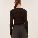 basic ls melange stripe top