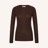 basic ls melange stripe top