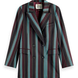 Striped double breasted blazer