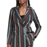 Striped double breasted blazer
