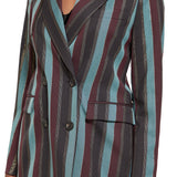 Striped double breasted blazer