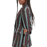 Striped double breasted blazer