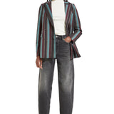 Striped double breasted blazer