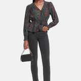 V-neck peplum top
