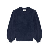 Fuzzy puff sleeve knit