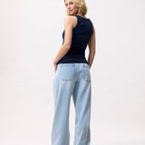 Scoop neck rib singlet