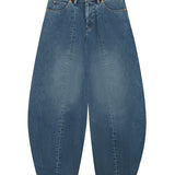 Barrel fit jeans with fleece inside