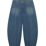 Barrel fit jeans with fleece inside