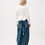 Barrel fit jeans with fleece inside