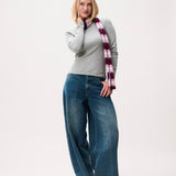 Barrel fit jeans with fleece inside