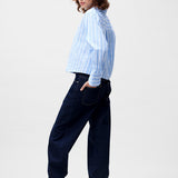 Striped blouse with elastic cuff
