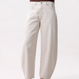 Cropped barrel fit jeans