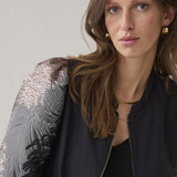 Bomber jacket leaves