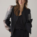 Bomber jacket leaves