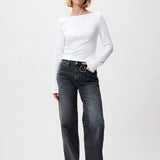 Boatneck rib long sleeve