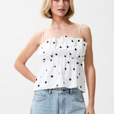 Dotted spaghetti top