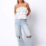 Dotted spaghetti top