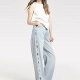 Straight jeans with open side details