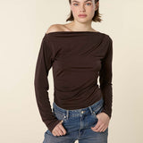Off Shoulder Top With Pleats
