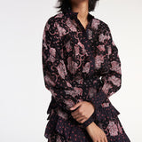 Paisley ruffled skirt.