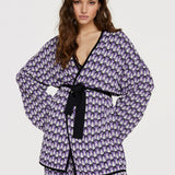 Knitted a-jacquard kimono