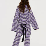 Knitted a-jacquard kimono