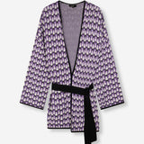 Knitted a-jacquard kimono
