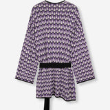 Knitted a-jacquard kimono