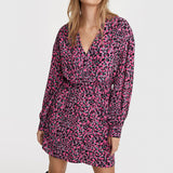 2309381472 Ladies woven dots wrap dress