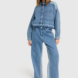Mix denim blouse