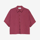 Striped short sleeve blouse