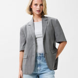 Short sleeve check blazer