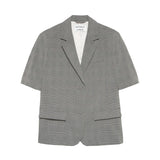 Short sleeve check blazer