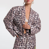 Animal cropped blazer