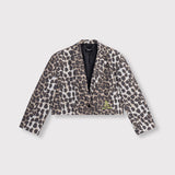 Animal cropped blazer