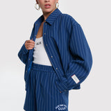 Clean striped bomber