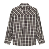 Check blouse with triangle scarf