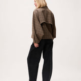 Check cape jacket