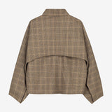 Check cape jacket