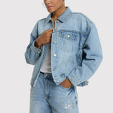 Patch denim jacket